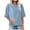 Blue, variant on Womens Summer Tops 2024 Plus Size Fashion Crew-neck Single-breasted Cotton And Linen Top Womens Plus $15 & Under