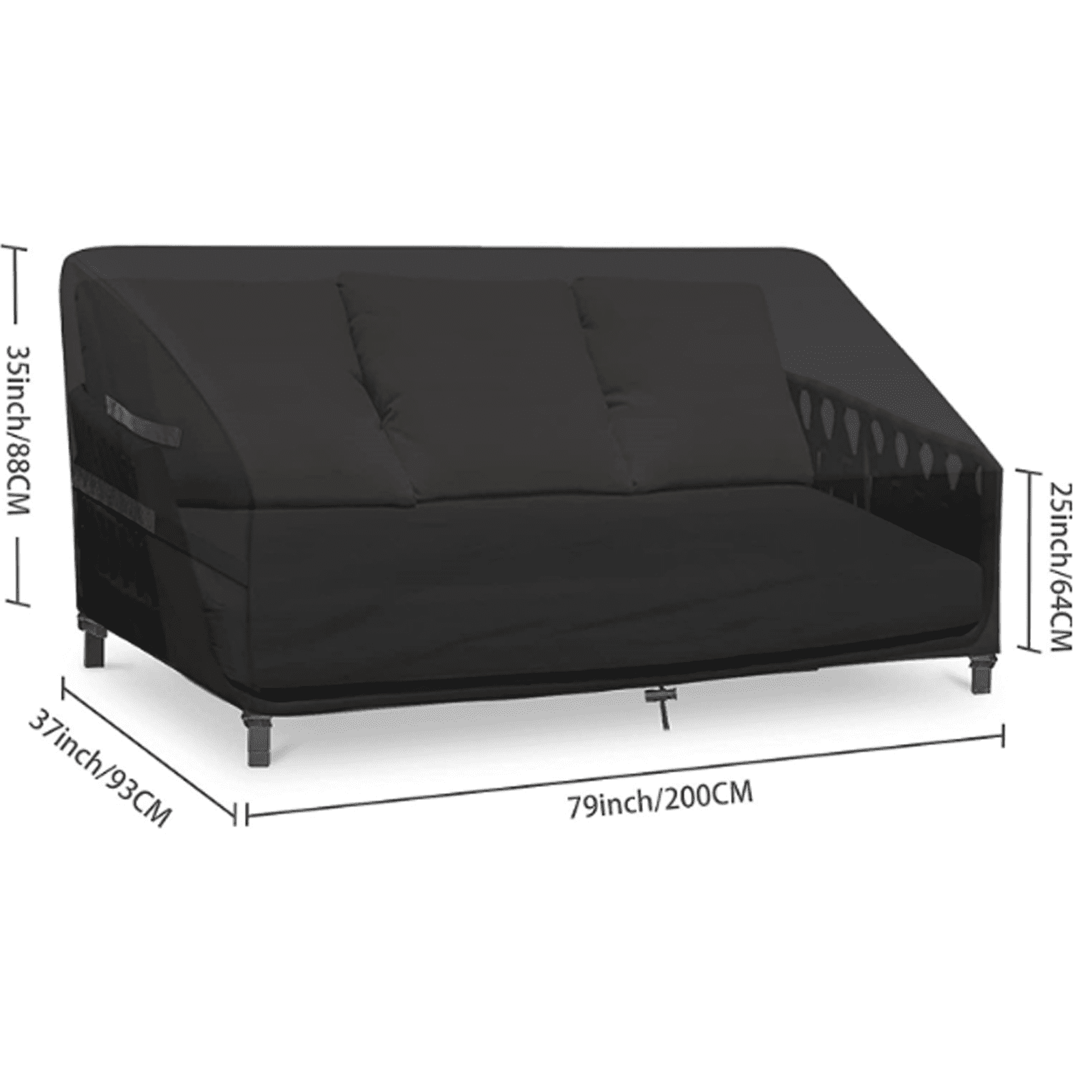 AUQ Patio Furniture Covers,Waterproof And Sunscreen Outdoor Furniture Cover,UV Resistant Patio Cover Black