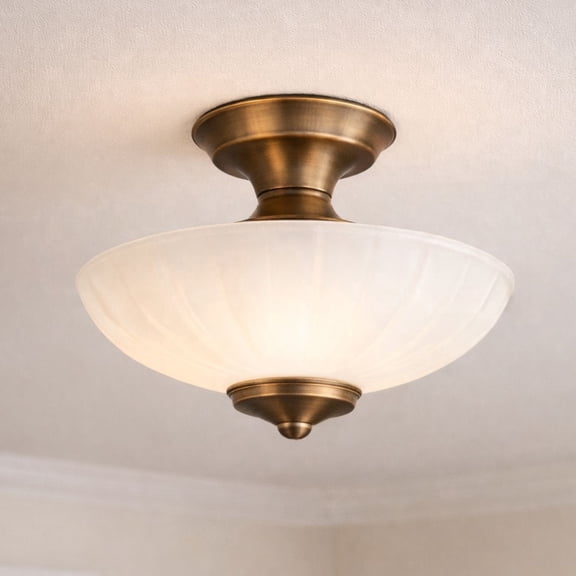 Replacement Glass Shade for Pendant Light and Semi-Flush Mount Fixtures, 12-Inch Frosted Dome Glass, 1.65 Center Hole for Hanging or Ceiling Lights