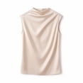 thumbnail image 6 of Dolkfu Elegant Tops Women Silky Mock Neck Tank Tops Office Sleeveless Womens T Shirts L, 6 of 8