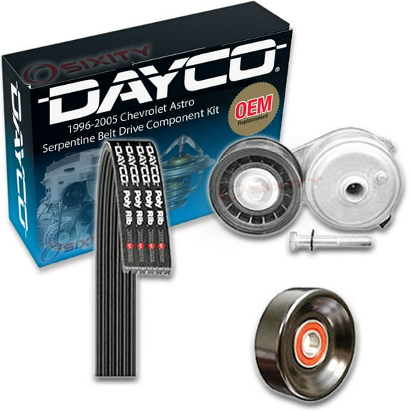 Dayco Main Drive Serpentine Belt Drive Component Kit compatible with Chevrolet Astro 1996-2005