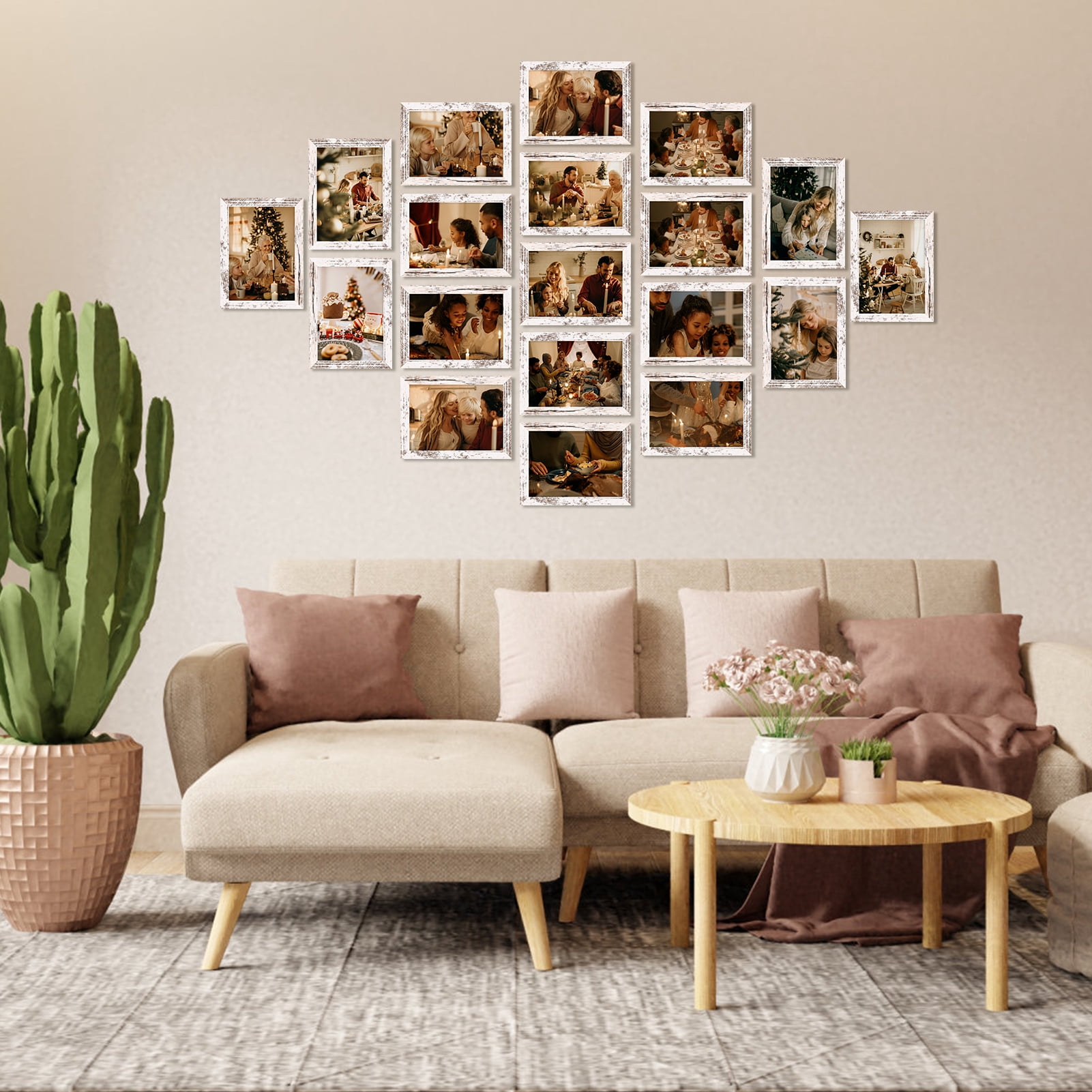 Calenzana 5 in x 7 in White Distressed Picture Frame 18 Pack