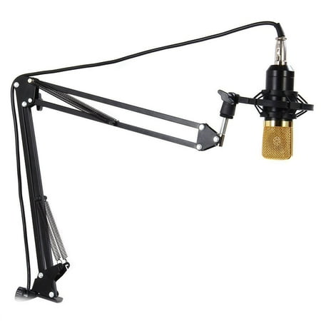 One Piece Boom Arm DragonPad Usa Black Adjustable Microphone Suspension Boom Scissor Arm Stand, Compact Mic Stand Made of Durable Steel for Radio Broadcasting Studio, Voice-Over Sound Studio, Stages, and TV Stations ()
