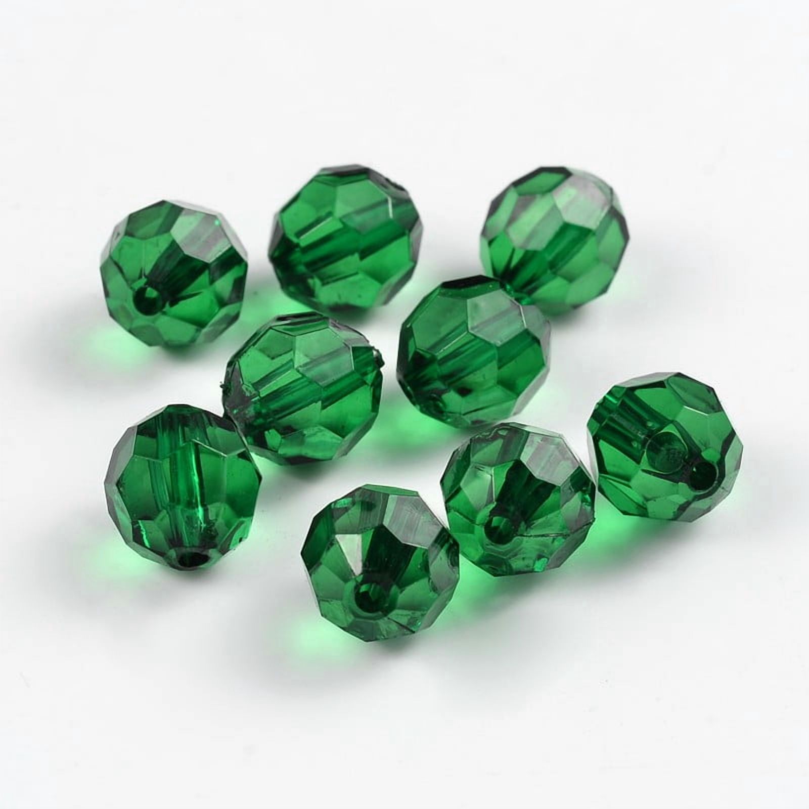 Transparent Acrylic Beads Faceted Round Sea Green 12mm in diameter hole: 2mm 568pcs/500g