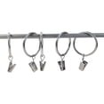thumbnail image 3 of 24 Sets of Curtain Rings with Clamps, Curtain Clips with Loops, Curtain Rings with Inner Diameter 3.2 cm, Suitable for Curtain rods up to 2.54 cm, Silver, 3 of 7