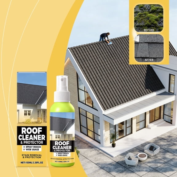CaiYueKe Roof Cleaner Spray for Stains Mold Mildew Algae Moss Removal Outdoor House Roof Cleaning Solution with Protection Shield Prevent Regrowth Easy Apply Tile Metal Concrete Surfaces