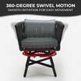 thumbnail image 3 of GRANDPATIO Swivel Rope Wicker Chairs Set of 2 with Cushions, Indoor & Outdoor Modern Style Patio Furniture for Backyard Balcony, Charcoal, 3 of 6