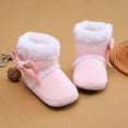 thumbnail image 4 of Baywell Baby Girl Plush Winter Snow Bowknot Boots Pink 0-6 Months, 4 of 7