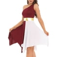 thumbnail image 2 of Ocealan Robe de Danse Lyrique Sans Manches pour Femmes Costume Moderne Contemporain Robe de Scène Bourgogne G, 2 of 7