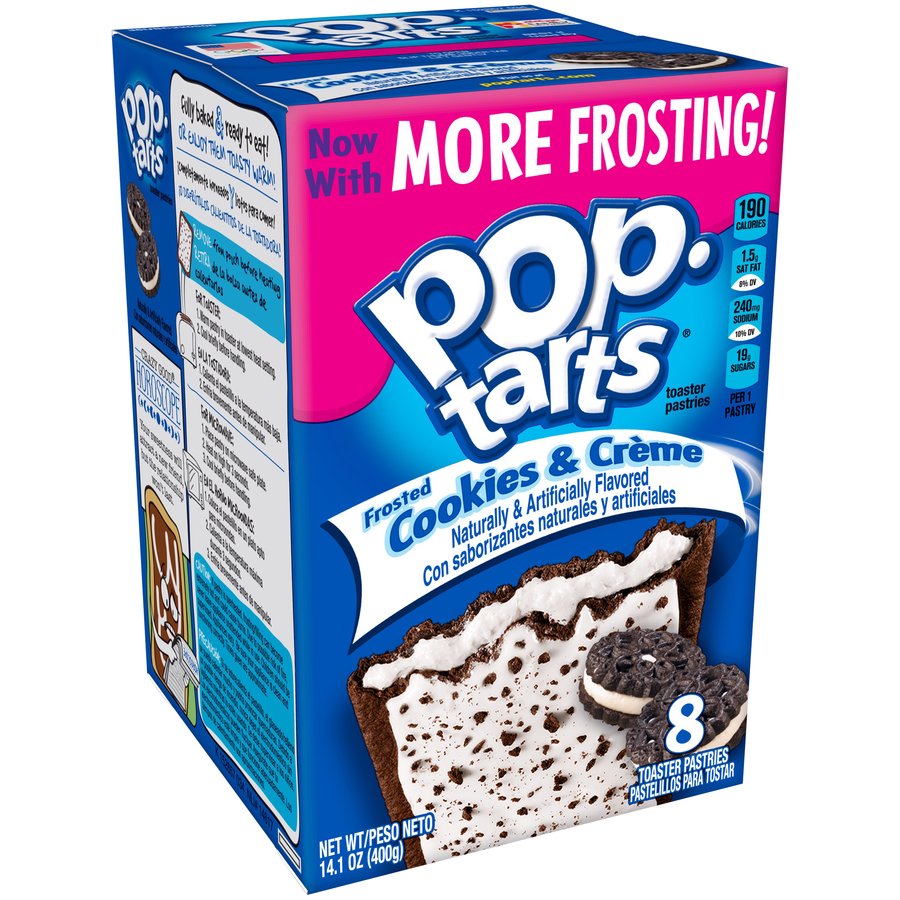 PopTarts, Frosted Cookies & Creme, 14.1 oz, 8 ct (Pack of 12
