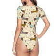 thumbnail image 4 of Naloa Dachshund Dog Women's Short-Sleeved Onesie, One-Piece Swimsuit for Parties, dates, clubs - XX-Large, 4 of 9