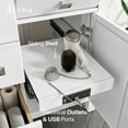 thumbnail image 4 of Totti Artemis 44" White Transitional Double Sink Bathroom Vanity w/ White Carrara Style Man-Made Stone Top, 4 of 7