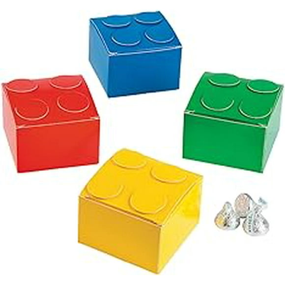 Fun Express Boîtes de Fête en Briques Colorées Lot de 12 Boîtes à Friandises Blocs de Construction