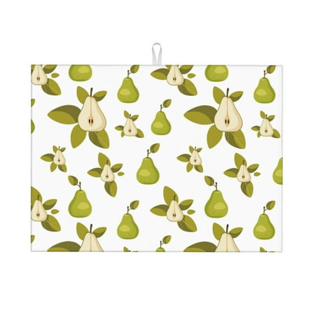 

Dish Drying Mat Cute Sea Green Pear Highly Absorbent Microfiber Drying Mat Kitchen Counter or Sink Drawer Liner 16x18 Kitchen Drying Mat Coffee Mat Kitchen Essentials