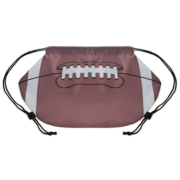 MUKA American Football Rugby Drawstring Favors Bag Backpack Sports Sack Pack for Gym Travel School, 12"H x 20 1/2"W