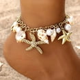 thumbnail image 3 of CFIOZYOS  Ankle Bracelet Set for Women, Gold Boho Bead Adjustable Anklet,  Beach Pearl Heart Starfish Foot Jewelry Gifts, 3 of 13