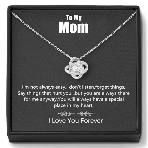 To My Mom From Daughter To Mother Necklace, A Meaningful Necklace Perfect For Anniversaries, Birthdays, Valentine V6962, White Love Knot Necklace
