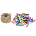 thumbnail image 1 of Photo Clip, Durable Lightweight Wooden Clip With Hemp Rope For Card For Home Decoration, 1 of 8