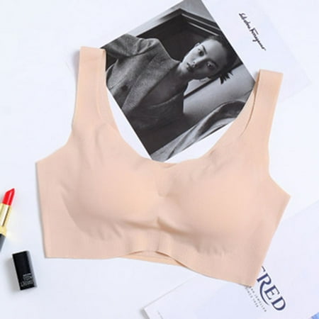 

HRSR Women Bra Seamless Shockproof Breathable Underwear for Fitness Yoga(Nude S)