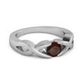 thumbnail image 2 of 925 Sterling Silver 3.00 Mm Round Garnet Stackable Women Wedding Ring, 2 of 3