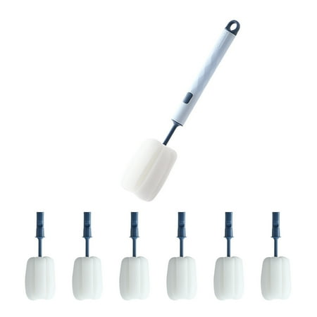 

MoreFarther Sponge Cleaning Brush Removable Long Handle Cup Brushes Blue