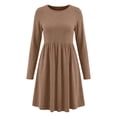 thumbnail image 7 of Ashirexll Casual Dresses for Women Winter Casual Pullover Long Sleeve Round Neck Solid Color Dress with Pockets, 7 of 7
