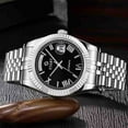 thumbnail image 3 of 【START】Men's Waterproof Watch Swiss movement Automatic Mechanical Watch Roman Numeral Dial Metal Watch Date Week Function, 3 of 12