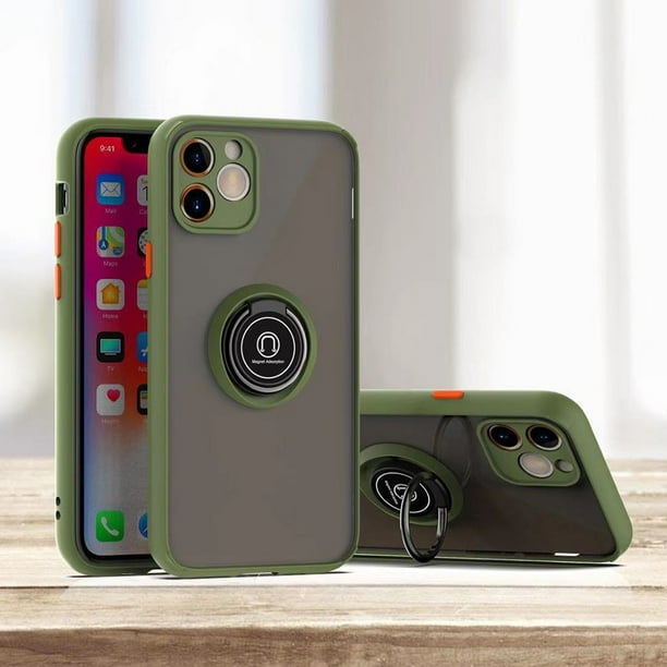 Funda protectora de lente de cámara de lujo Coque para iPhone 11 12 13 14 Pro Max X XR XS Max 6 7 8 Plus soporte de anillo cubierta trasera mate Tan Jianjun unisex