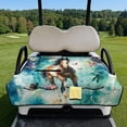 thumbnail image 2 of Xixirimido Quilted Golf Cart Seat Blanket Portable Golf Cart Seat Cover Towel for EZGO Yamaha Club Car & More 2-Seater Carts Foldable for Easy Carry, Horse Butterfly Cherry Blossom, 2 of 8