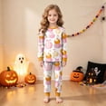 thumbnail image 5 of TOWED22 Toddler Girls Boys Halloween Pumpkin Pajamas Cotton Pjs for Boy Jammies Little Kids Sleepwear Clothes Sets(Light Yellow,8-9 Y), 5 of 9