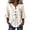 White, variant on OOOUM Woman 3/4 Sleeve Blouse Modern Fit Print Ruffle V Neck Basic Tops Stylish Comfortable Outfits Tees Light Yellow