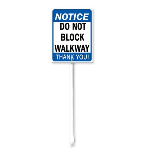 Soliyoahee Do Not Block Walkway Thank You Yard Sign with Stake 4.6x6inch Rustproof Aluminum Lawn Decorations Notice Sign for Outdoor Garden Street Road Decor