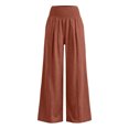 thumbnail image 5 of Cutuoiiu Womens Fashion Solid Color Wide Leg Pants with Pockets Smocked Waist for Casual Vacation Beach Gift, 5 of 5