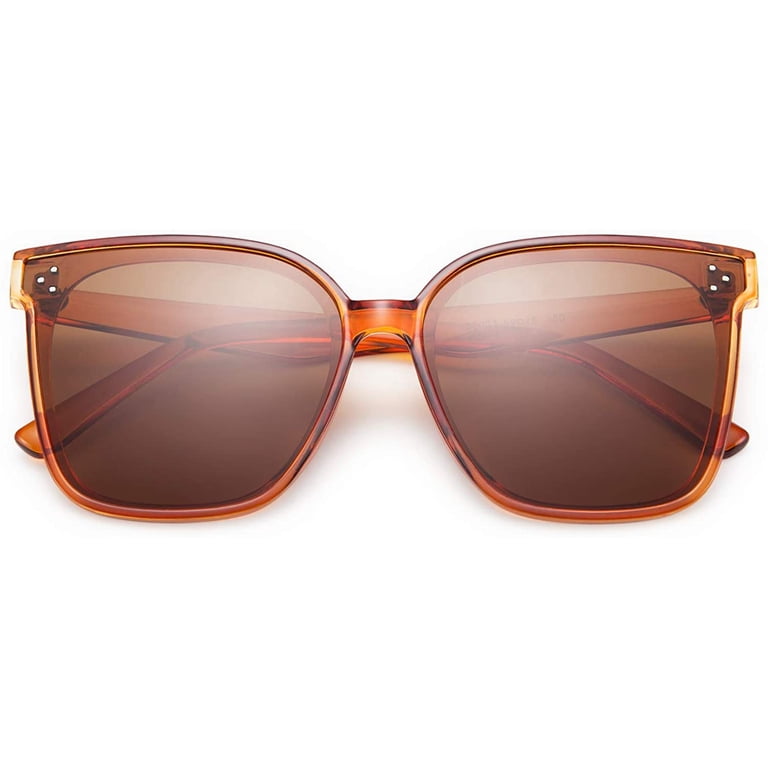 Retro Oversized Square Polarized Sunglasses for Men Women Vintage Shades Amazon.com: SOJOS Retro Oversized Square Polarized  main image 4