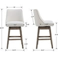 thumbnail image 3 of 27.5 Inches Counter Height Bar Stools Mid Cenutry Modern Linen Kitchen Stools with Back Wood Legs 360°Swivel Barstools for Home Pub/Kitchen Island/Breakfast Bar/Restaurant/Patio, Cream, 3 of 14