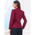 thumbnail image 3 of DARING DIVA Women's Office Single Breast Long Sleeve Collarless Blazer XL Wine Red, 3 of 6
