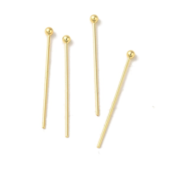 1000pcs 304 Stainless Steel Ball Head Pins Real 18K golden Plated 25x0.7mm Head: 1.9mm