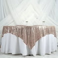 thumbnail image 5 of BalsaCircle 90" x 90" Blush Square Sequined Table Overlays Wedding Party Tablecloth, 5 of 7