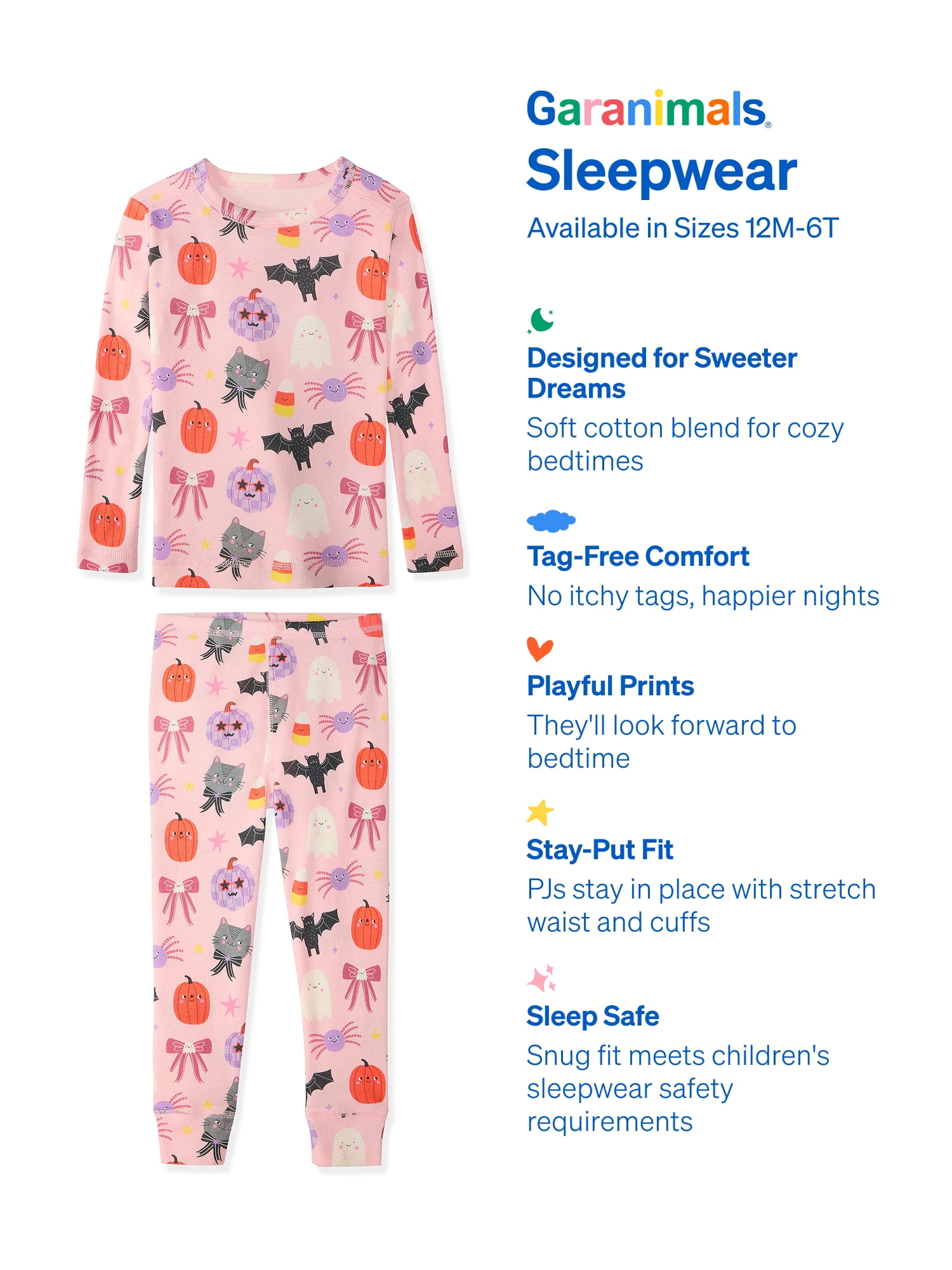 Garanimals Baby & Toddler Pajama Sets, 2-Piece & 6-Piece, Sizes 12M–6T
