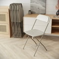 thumbnail image 3 of BizChair Folding Chair - Beige Plastic - 10 Pack 650LB Weight Capacity, 3 of 17