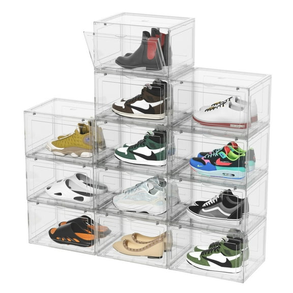Idotry 12-Pack Acrylic Transparent Shoe Box – Multifunctional Display Case for Your Collection