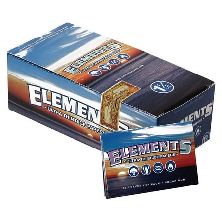 Gizeh Rolling Papers - 25pk Elements Ultra Thin 1 1/2 Rice Rolling Papers Display