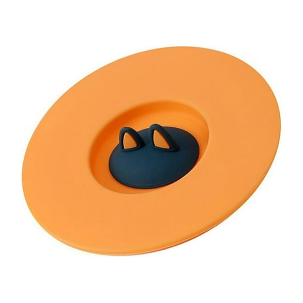 Tapa de Taza Wosthever con Soporte para Cuchara Accesorio a Prueba de Fugas Naranja