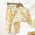 thumbnail image 2 of TOWED22 Baby Boy Girl Pajama Set 2Pcs Long Sleeve Print Top and Pants Cotton Pjs Soft Sleepwear Jammies Fall Winter 3 6 9 12 18 24 Months 2 3 4 5 6 7 8 9 Years(Gold,12-18 M), 2 of 6