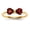 Red Garnet, variant on Garnet Bow Birthstone Ring 14K Yellow Gold, Double Heart Gold Ring for Women, January Birthstone