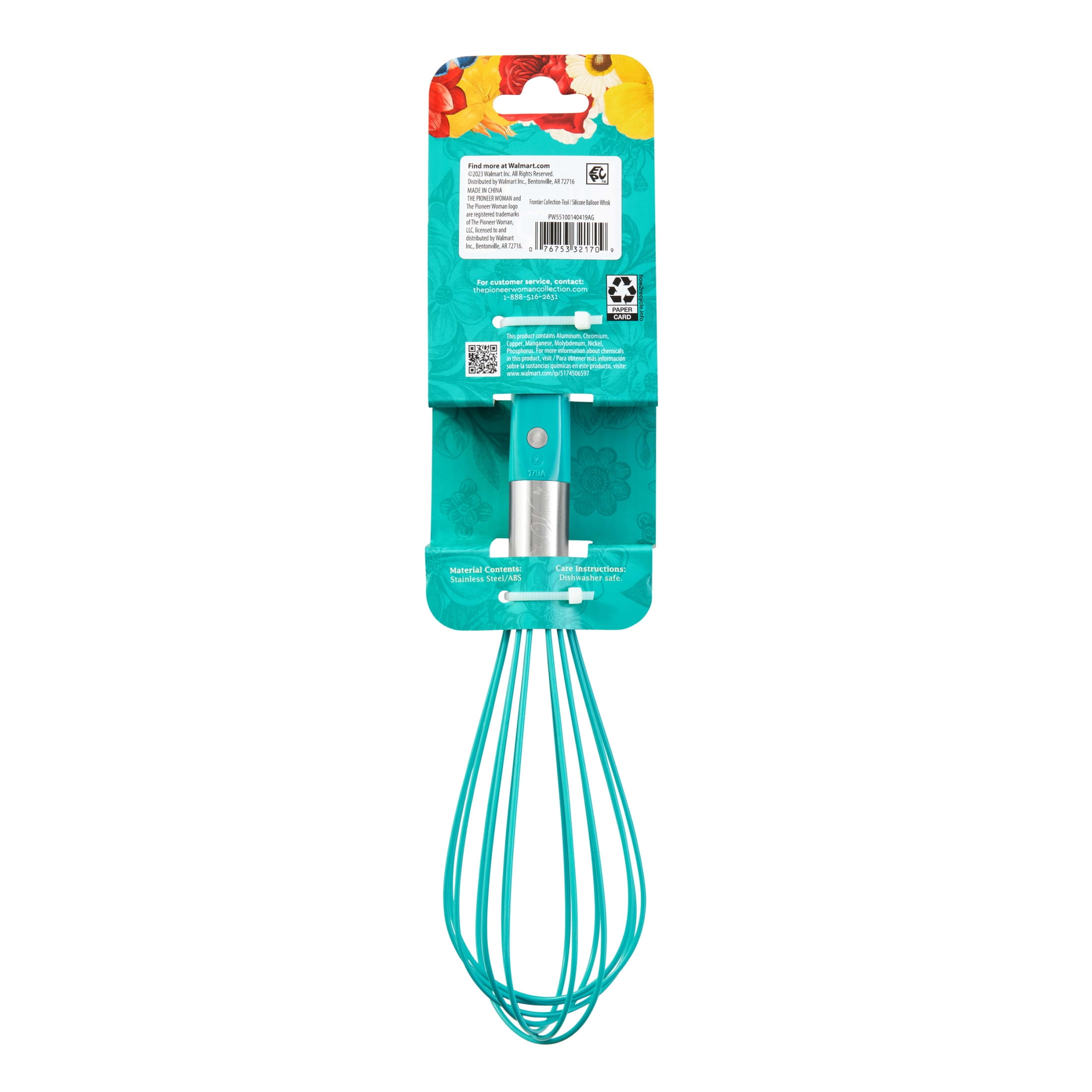 The Pioneer Woman Frontier Collection Silicone Balloon Whisk, Teal
