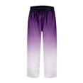 thumbnail image 4 of IDALL Linen Pants Women Petite Pants Linen Capris For Women Summer High Waisted Wide Leg Plus Size Capri Pants Lightweight Capri Trousers S 5Xl Lounge Pants Women Summer Pants Purple S, 4 of 5