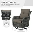 thumbnail image 6 of Gymojoy 5 Pieces Outdoor Patio Furniture Set with Fire Pit Table,Outside FirePit Conversation Set with PE Wicker Swivel Rocking Chairs and Coffee Table,Gray, 6 of 7