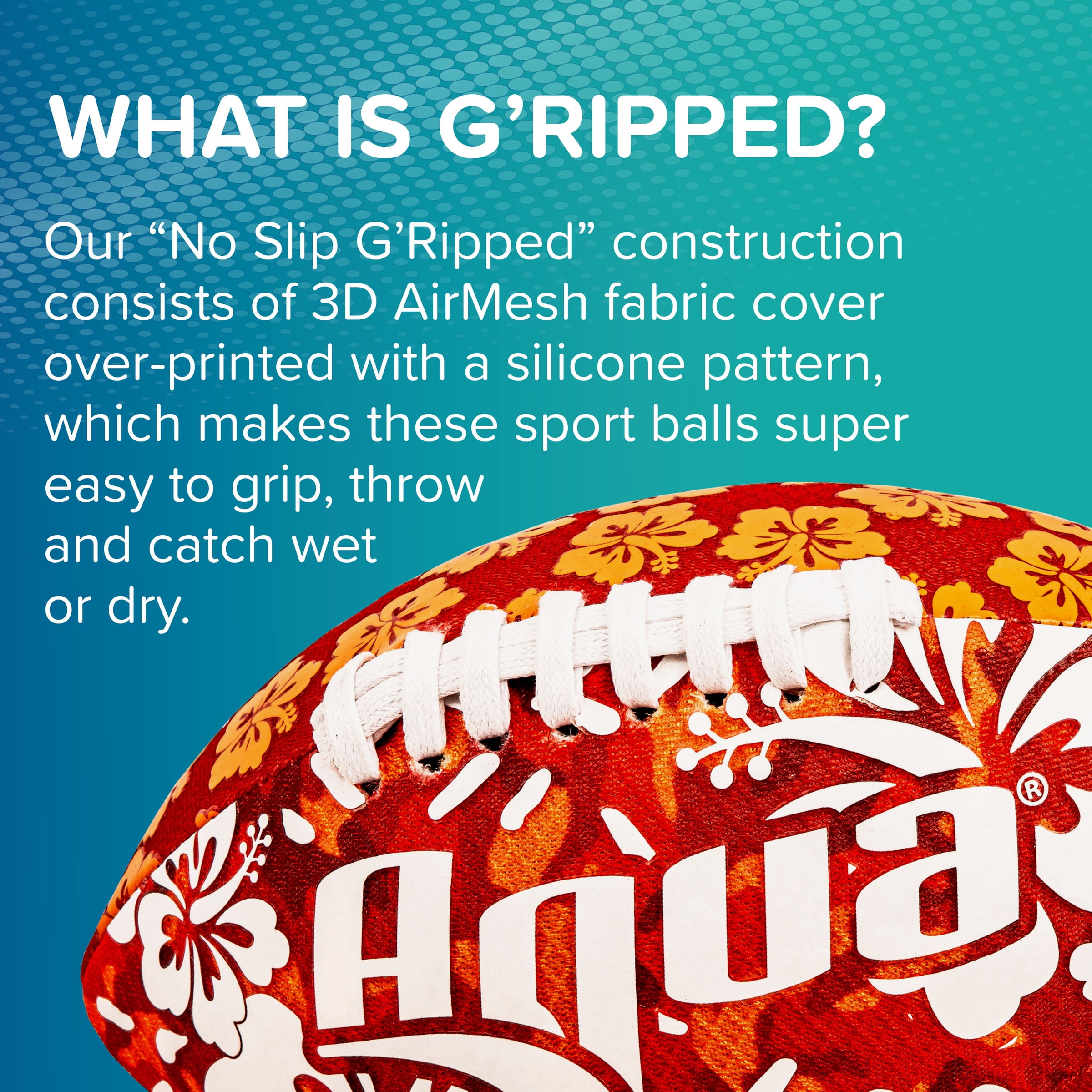 Aqua Leisure G’RIPPED Football – Ballon de football facile à saisir pour l'extérieur et l'eau (à partir de 5 ans)