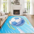 thumbnail image 4 of Soccer Sport Area Rug, Kids Football Pattern Carpet, Washable Non Slip Low Pile Soft Thin, Living Room Bedroom Home Decor Mat 5x7ft, 4 of 8